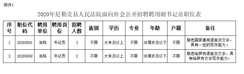 尼勒克县司法局最新招聘公告详解